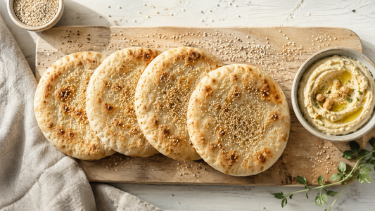 Knuspriges Sesam-Fladenbrot aus der Pfanne