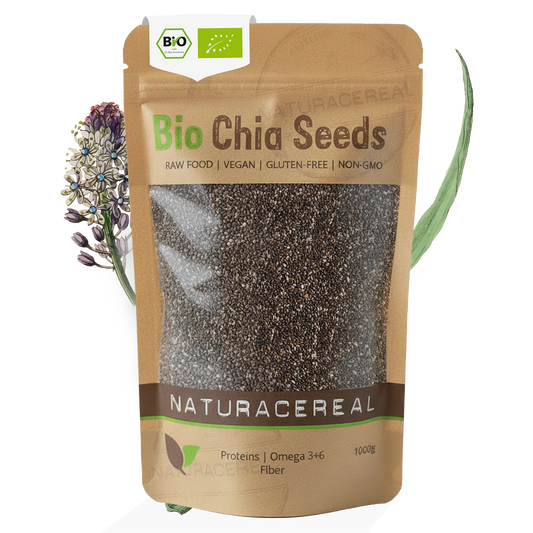 Bio Chia Samen 1kg Monatsvorrat von Naturacereal in zertifizierter Bio-Qualität
