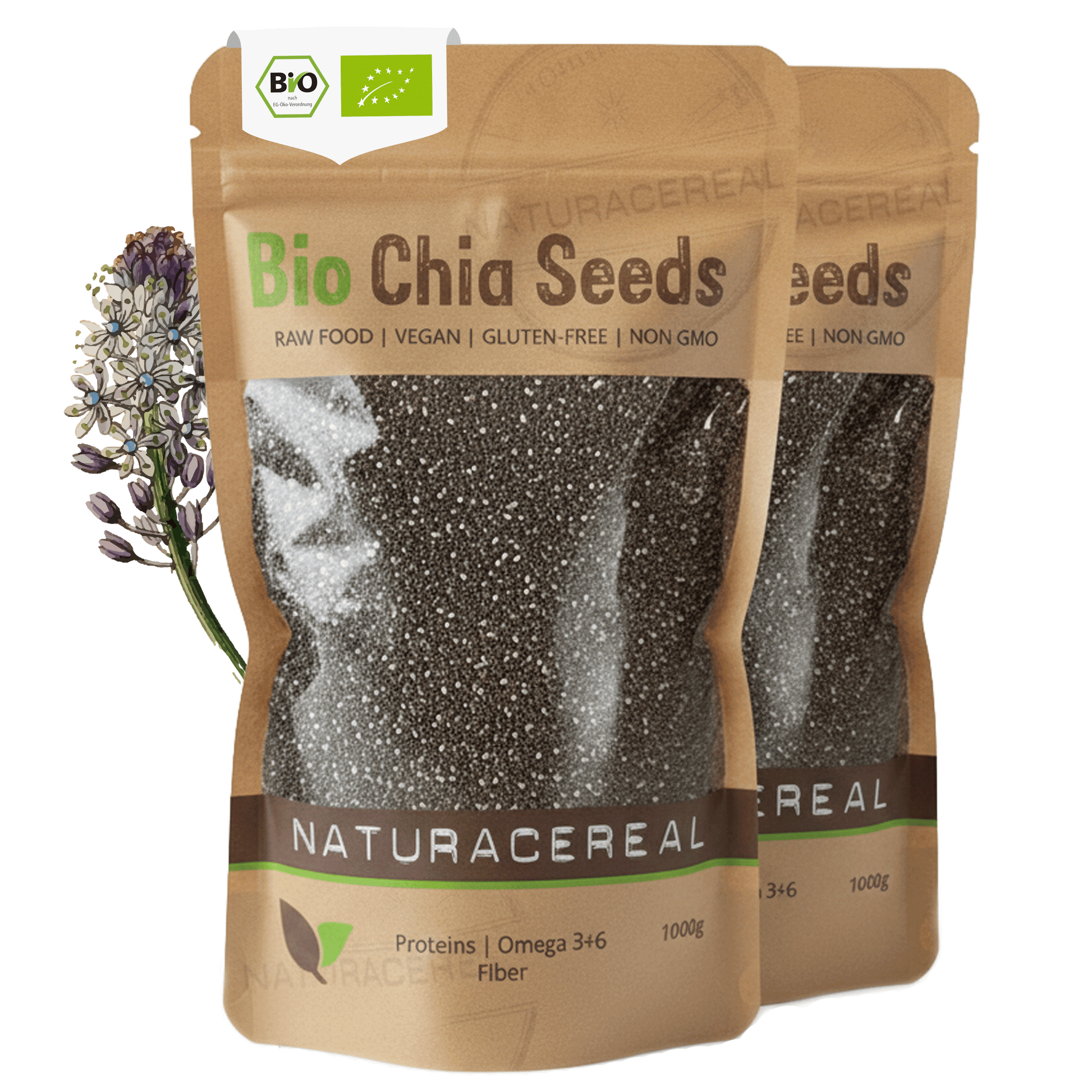 Bio Chia Samen 2kg Familien-Vorrat von Naturacereal aus Paraguay