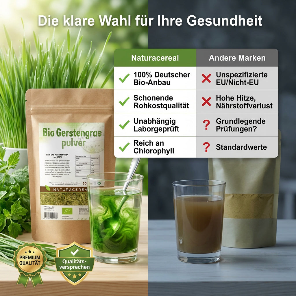 HACCP-zertifiziert: Naturacereal Bio Gerstengraspulver mit geprüfter Lebensmittelsicherheit und Premium-Qualität