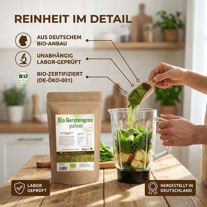 Bio Gerstengraspulver Nährwerte – Chlorophyll, Vitamine und Vitalstoffe