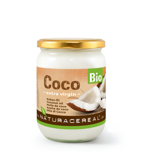 Naturacereal Bio Kokosöl nativ im Glas — kaltgepresst, naturbelassen, in Rohkostqualität